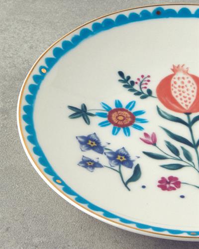 Чиния За Торта Костен порцелан 20 см Шарен