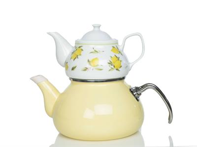 Carpe Diem ЧАЙНИК Емайлиран 2L White-Yellow