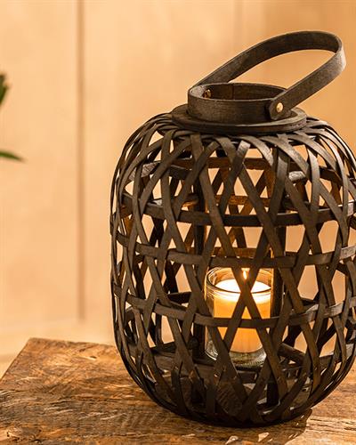 Carra Bamboo Lantern 26x33 cm Black