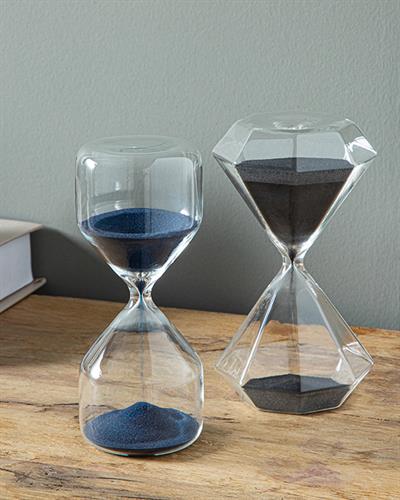 Caruso Пясъчен Часовник Стъкло 8,5x8,5x15,0 cm Черен