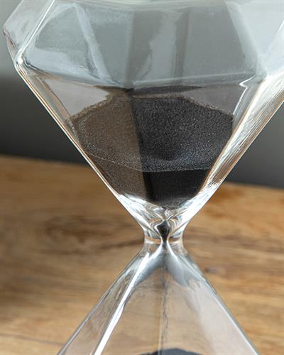 Caruso Пясъчен Часовник Стъкло 8,5x8,5x15,0 cm Черен