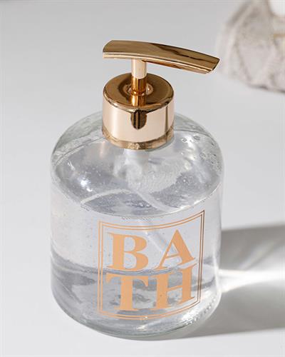 Casa Glass Liquid Soap Dispense 8x14 cm Rose Gold
