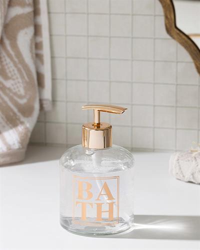 Casa Glass Liquid Soap Dispense 8x14 cm Rose Gold