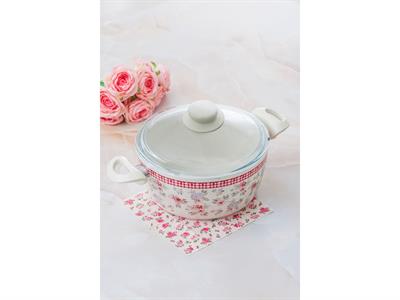 Casey ТЕНДЖЕРА Стъклен с капак Гранит 24 cm Cream.