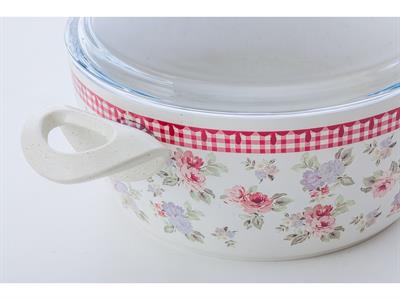 Casey ТЕНДЖЕРА Стъклен с капак Гранит 24 cm Cream.