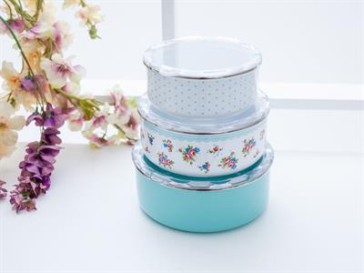 Cassandra КУТИЯ ЗА СЪХРАНЕНИЕ 3 бр. Емайлиран 14 - 16 - 18 cm Mint