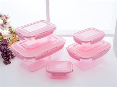 Cassandra КУТИЯ ЗА СЪХРАНЕНИЕ 5 бр. Пластмасов 0,4 - 0,8 - 1,4 - 2,3 - 4,0 L Pink