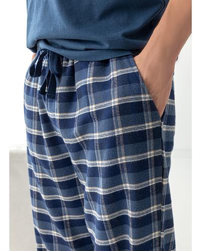 Casual Комплект Пижама Мъжки Фланел M Морскосин