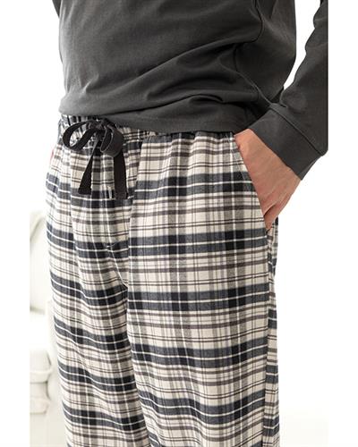 Casual Комплект Пижама Мъжки, Фланела, Антрацит, S