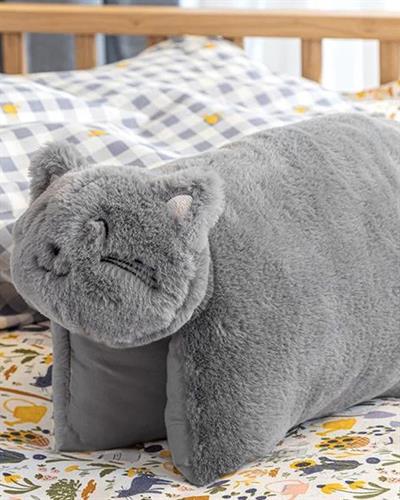 Cat Бебешки Декоративна Възглавница Декоративна Единична, Полиестер, Сиво, 40 X 40 Cm