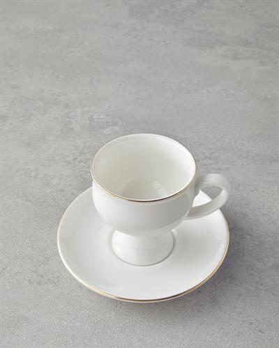 Catty Комплект С Чаши За Кафе 12 части за 6 души Порцелан 100 мл Златен