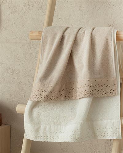 Cecilia Комплект Кърпи За Лице 2 Бр., Памучен, Екрю-Бежов, 50 X 70 Cm