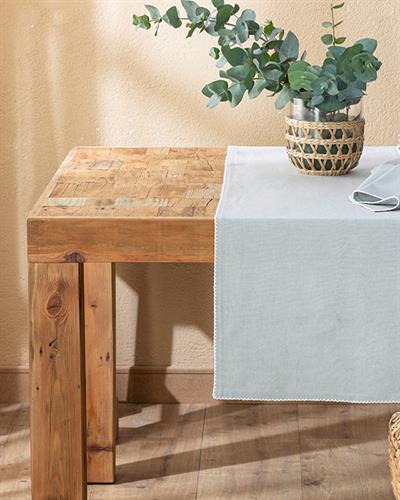 Cecily Ранър Ръчно Бродирани, Памучен, Сиво, 40 X 140 Cm