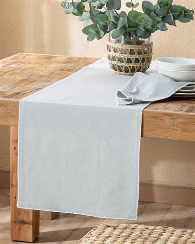 Cecily Ранър Ръчно Бродирани, Памучен, Сиво, 40 X 140 Cm