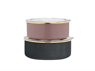 Ceremony КУТИЯ ЗА СЪХРАНЕНИЕ 2 комплект Емайлиран 16-18 cm Розово-антрацит