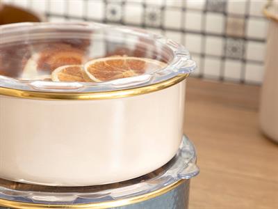 Ceremony КУТИЯ ЗА СЪХРАНЕНИЕ 2 комплект Емайлиран 16-18 cm Бежово-антрацит