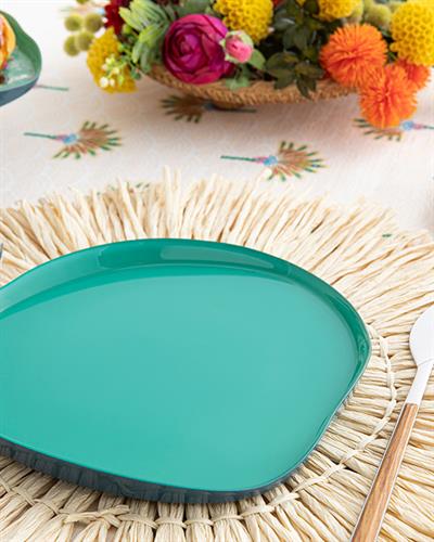 Charm Чиния За Торта Стъкло, Светло Синьо, 21 Cm