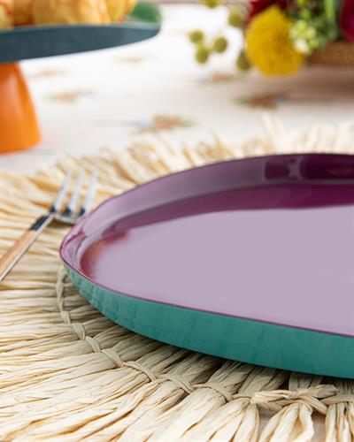 Charm Glass Cake Plate 21 cm Purple