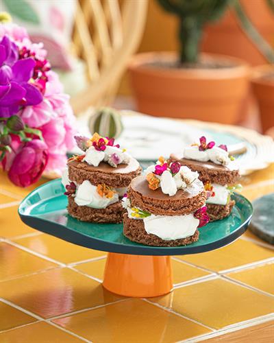 Charm Поставка За Кекс Стъкло, Светло Синьо, 21 Cm