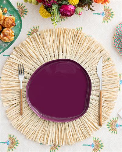 Charm Glass Cake Plate 21 cm Purple