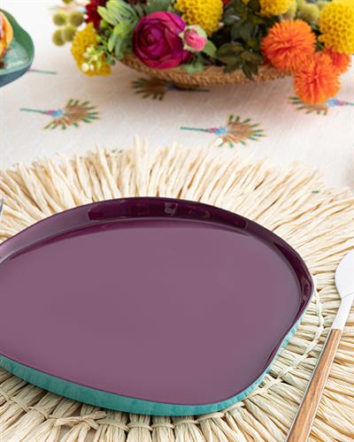 Charm Glass Cake Plate 21 cm Purple