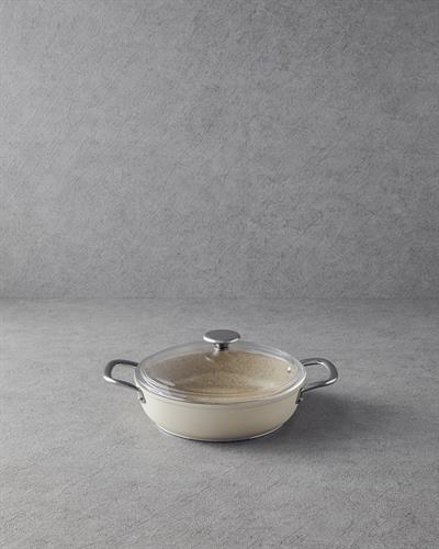 Charm Aluminum Flat Pan 26 cm Beige