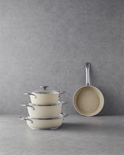 Charm Aluminum Fry Pan 26 cm Beige