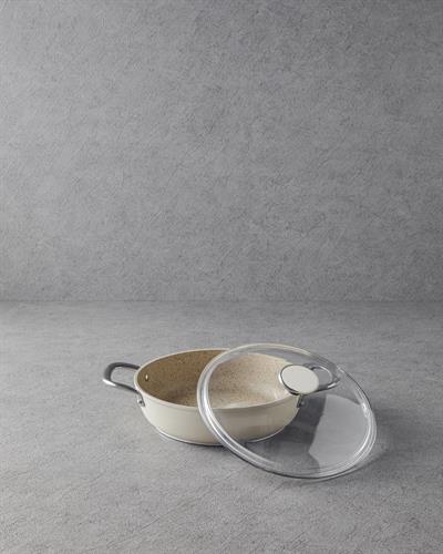 Charm Aluminum Flat Pan 26 cm Beige