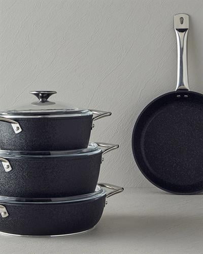 Charm Тенджера Комплект 7 части Алуминий 20-24-26-26 см Черен