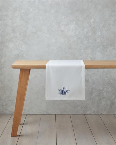 Рънър Полиестер 40x140 см Бял - Морскосин