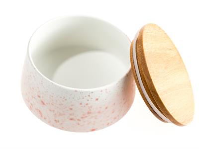 Charmy КУТИЯ ЗА СЪХРАНЕНИЕ Кръгло дървено с капак Керамичен 13,3x16x8,8 cm Pink