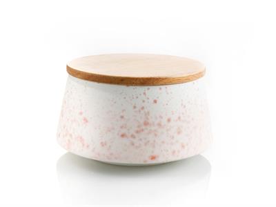 Charmy КУТИЯ ЗА СЪХРАНЕНИЕ Кръгло дървено с капак Керамичен 13,3x16x8,8 cm Pink