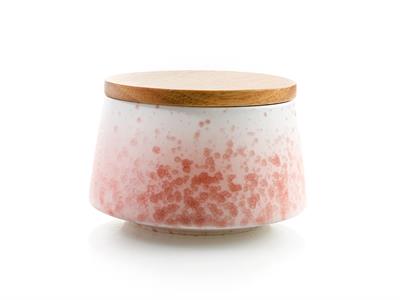 Charmy КУТИЯ ЗА СЪХРАНЕНИЕ Кръгло дървено с капак Керамичен 9x10,5x6,6 cm Pink