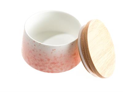 Charmy КУТИЯ ЗА СЪХРАНЕНИЕ Кръгло дървено с капак Керамичен 9x10,5x6,6 cm Pink