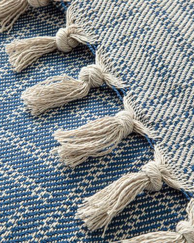 Check Lines Покривка За Легло К Двоен Размер, Тъкан, Тъмно Синьо, 240 X 260 Cm