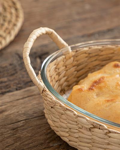 Check Natural Glass Wicker Presentation Bowl 26 cm Transparent