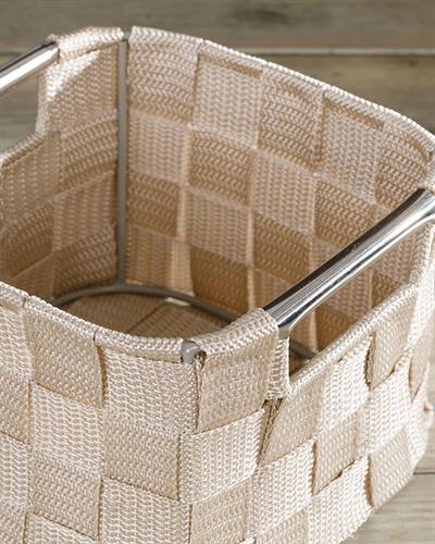 Checked Кошница Полипропилен 16x16x11 cm Бял - Бежов