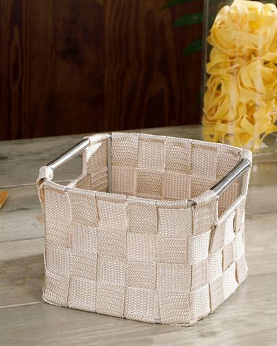 Checked Кошница Полипропилен 16x16x11 cm Бял - Бежов