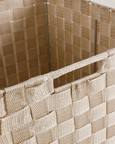 Checked Кош За Пране Полипропилен 36x36x55 см Бял - Бежов