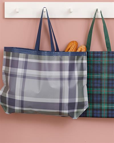 Checked Пазарска Чанта Лилаво, 54,5 X 38 Cm