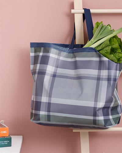 Checked Пазарска Чанта Лилаво, 54,5 X 38 Cm