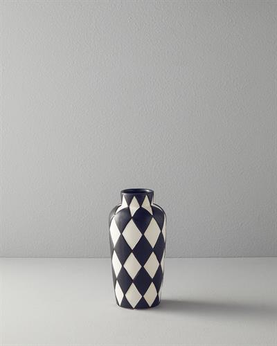 Checker Ваза Доломит 10x10x20 см Черен