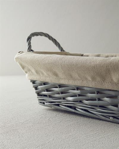 Checker Кошница За Хляб Слама 29x20 см Сив