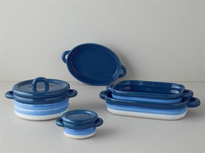 Cheerful Тенджера За Фурна Каменна керамика 15x11x6 см Син