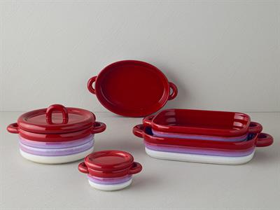 Cheerful Тенджера За Фурна Каменна керамика 15x11x6 см Червен