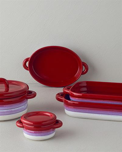 Cheerful Тенджера За Фурна Каменна керамика 26,2x20,5x13 см Червен