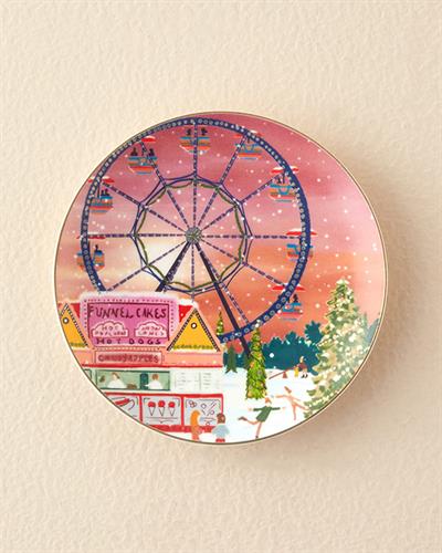 Чиния за Торта Костен Порцелан 20 cm Оранжево,