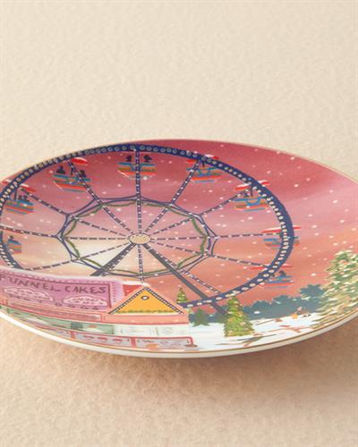 Чиния за Торта Костен Порцелан 20 cm Оранжево,