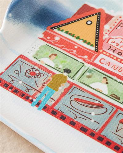 Cheerful Ferris Wheel Тепсия Нехлъзгащ се Меламин 37x27 см Морскосин