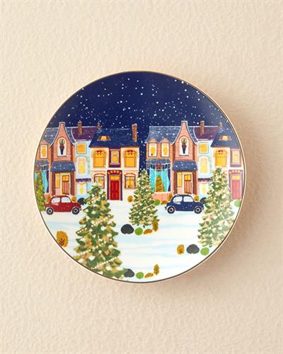 Чиния за Торта Костен Порцелан 20 cm Тъмно синьо